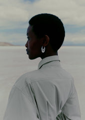 Éole Slim Hoop Earrings - Silver in rhodium plated brass