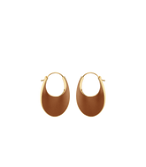 Éole Slim Hoop Earrings - Camel Leather
