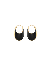 Éole Slim Hoop Earrings - Black Leather