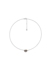 Ormé Necklace - Silver in rhodium with Taupe Leather