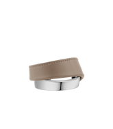 Ormé Cuff - Silver in rhodium with Taupe Leather
