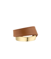 Ormé Cuff - Gold Gilded with Camel Leather