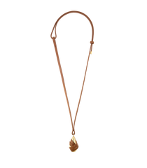 Ormé Pendant - Gold Gilded with Camel Leather