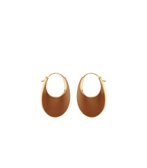 Éole Slim Hoop Earrings - Camel Leather