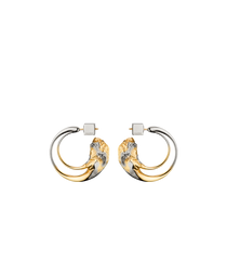 Eroz Hoop Earrings - Duo palladium with 24 carat gold plating