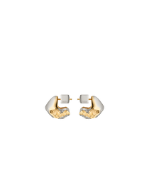 Eroz Stud Earrings - Duo palladium with 24 carat gold plating