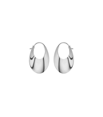 Éole Slim Hoop Earrings - Silver in rhodium plated brass