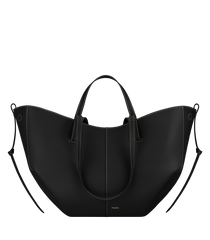 Cyme - Textured Black with Ecru Stitching