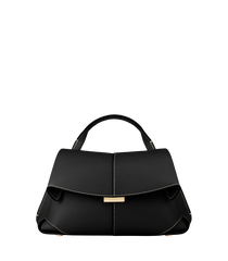 Mokki Mini - Textured Black with Ecru Stitching